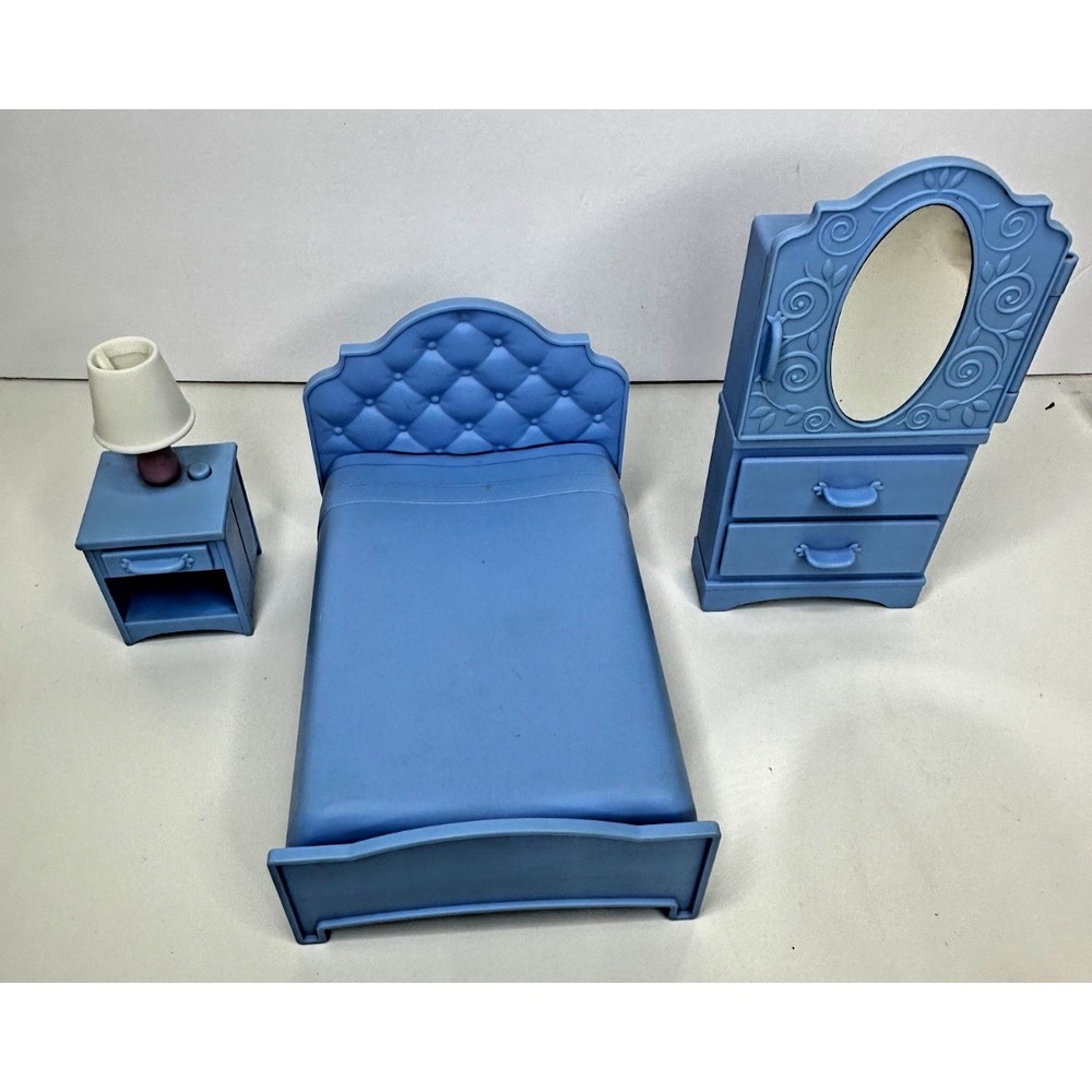 Toys R Us You & Me Together Dollhouse Furniture Parent Bed Bedroom light up lamp
